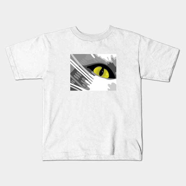 Cats Eye View Abstract Art Kids T-Shirt by WarriorWoman